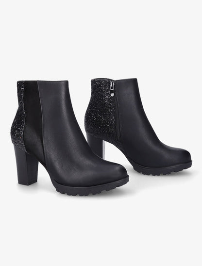Bottines bi-matière à sequins - Noir - 4