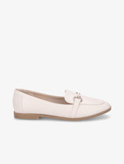 Mocassins à boucle en simili - Beige - 5