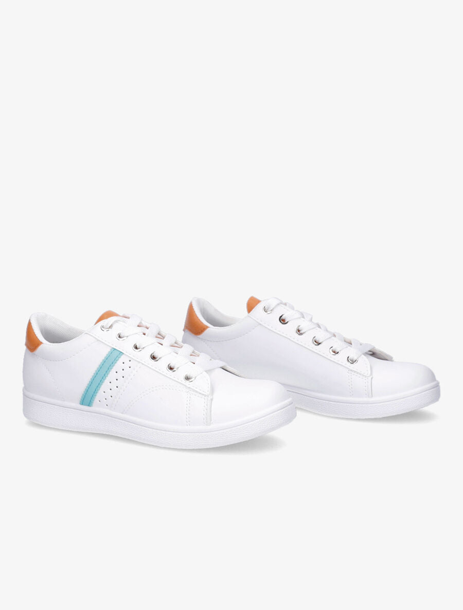 Sneakers à contrefort contrastant - Turquoise - 4