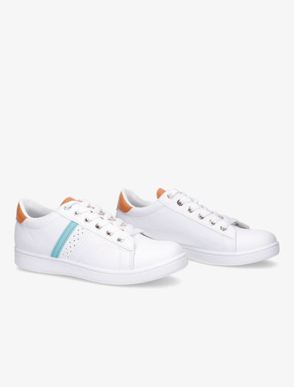 Sneakers à contrefort contrastant - Turquoise - 4