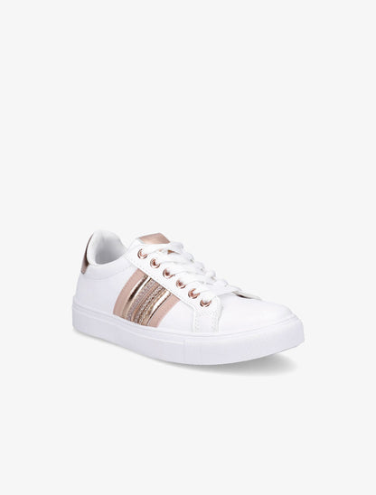 Sneakers en simili à contrefort contrastant - Rose gold - 2