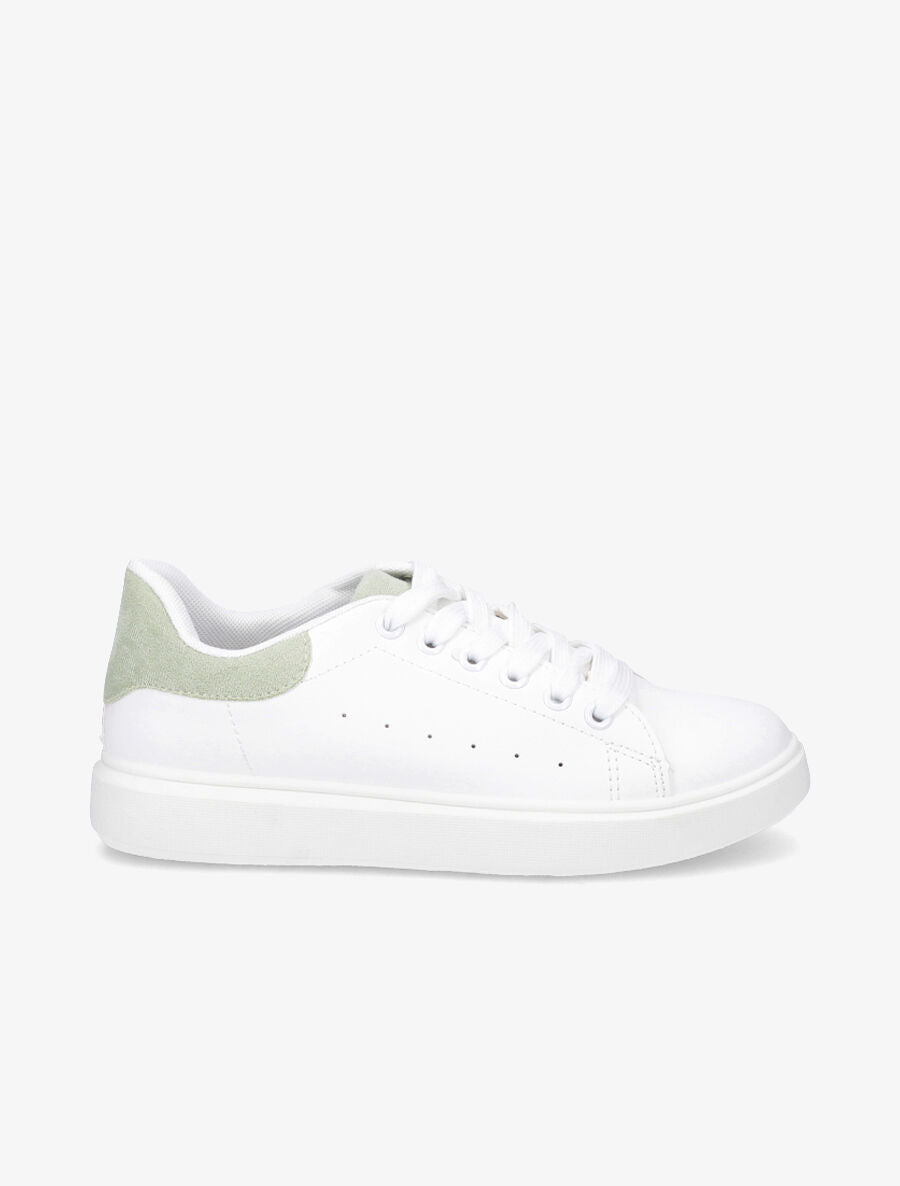 Sneakers à contrefort et languette contrastants - Vert d&