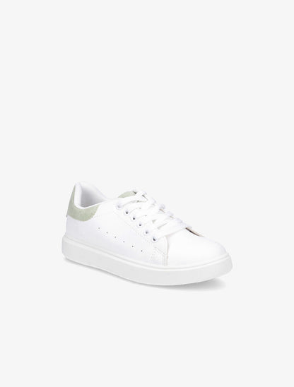 Sneakers à contrefort et languette contrastants - Vert d&