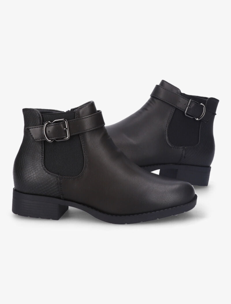 Bottines à contrefort effet écailles - Noir - 4
