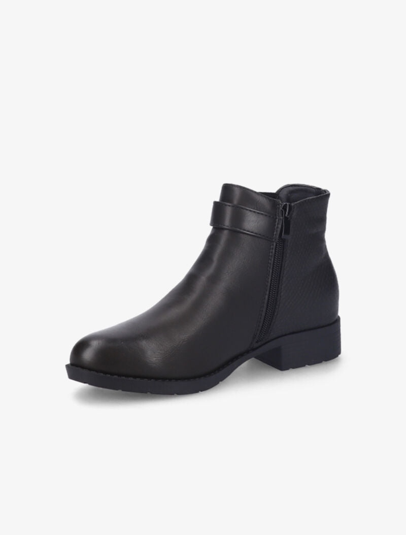 Bottines à contrefort effet écailles - Noir - 3