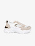 Sneakers à contrefort contrastant et détail métallique - Beige - 1