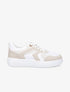 Sneakers bicolore en simili - Beige - 5