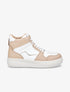 Sneakers montantes en simili - Camel/blanc - 5