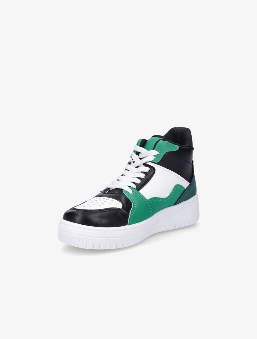 Sneakers montantes en simili - Vert - 3