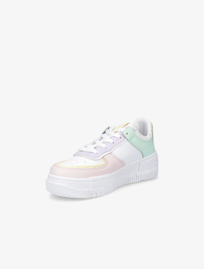 Sneakers à plateforme et couleurs contrastantes - Rose - 3