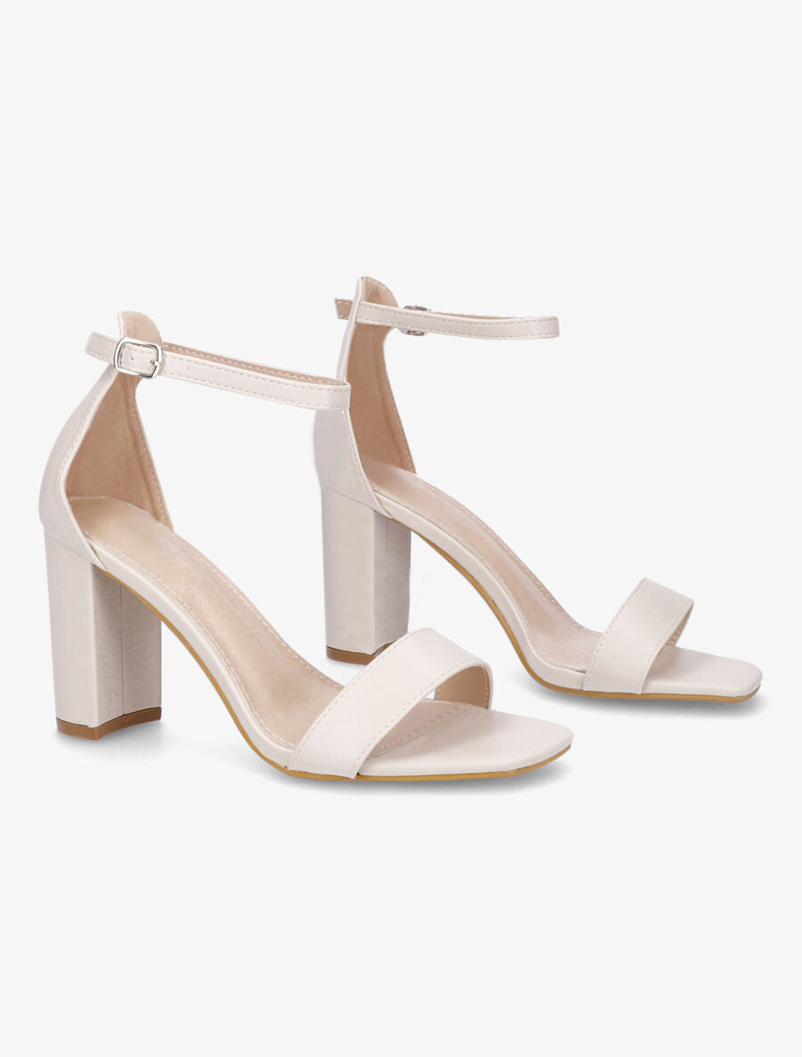 Sandales minimalistes à talon - Beige - 4