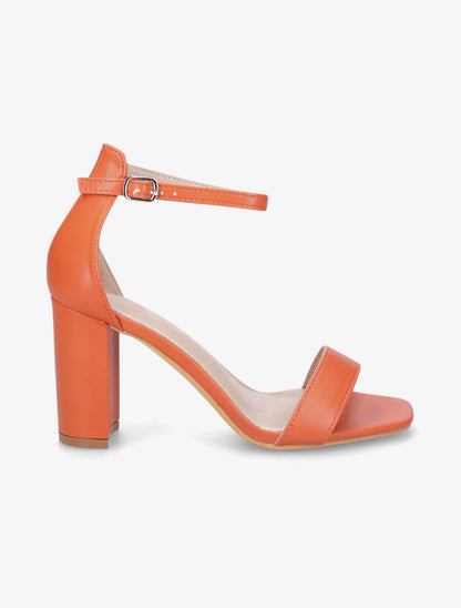 Sandales minimalistes à talon - Orange - 1