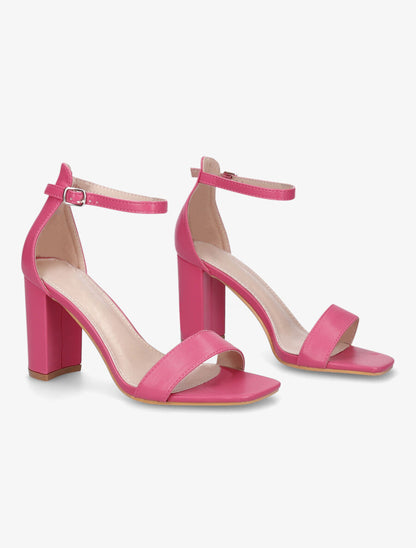 Sandales minimalistes à talon - Fuschia - 4