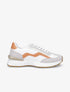 Running en simili et suédine - Blanc/orange - 1