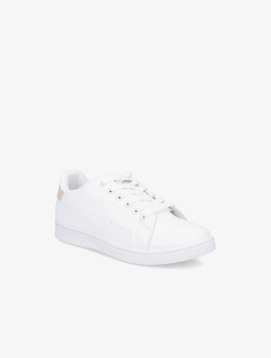 Sneakers à contrefort et languette contrastantes - Beige - 2
