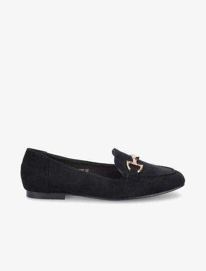 Mocassins à boucle en suédine - Noir - 5