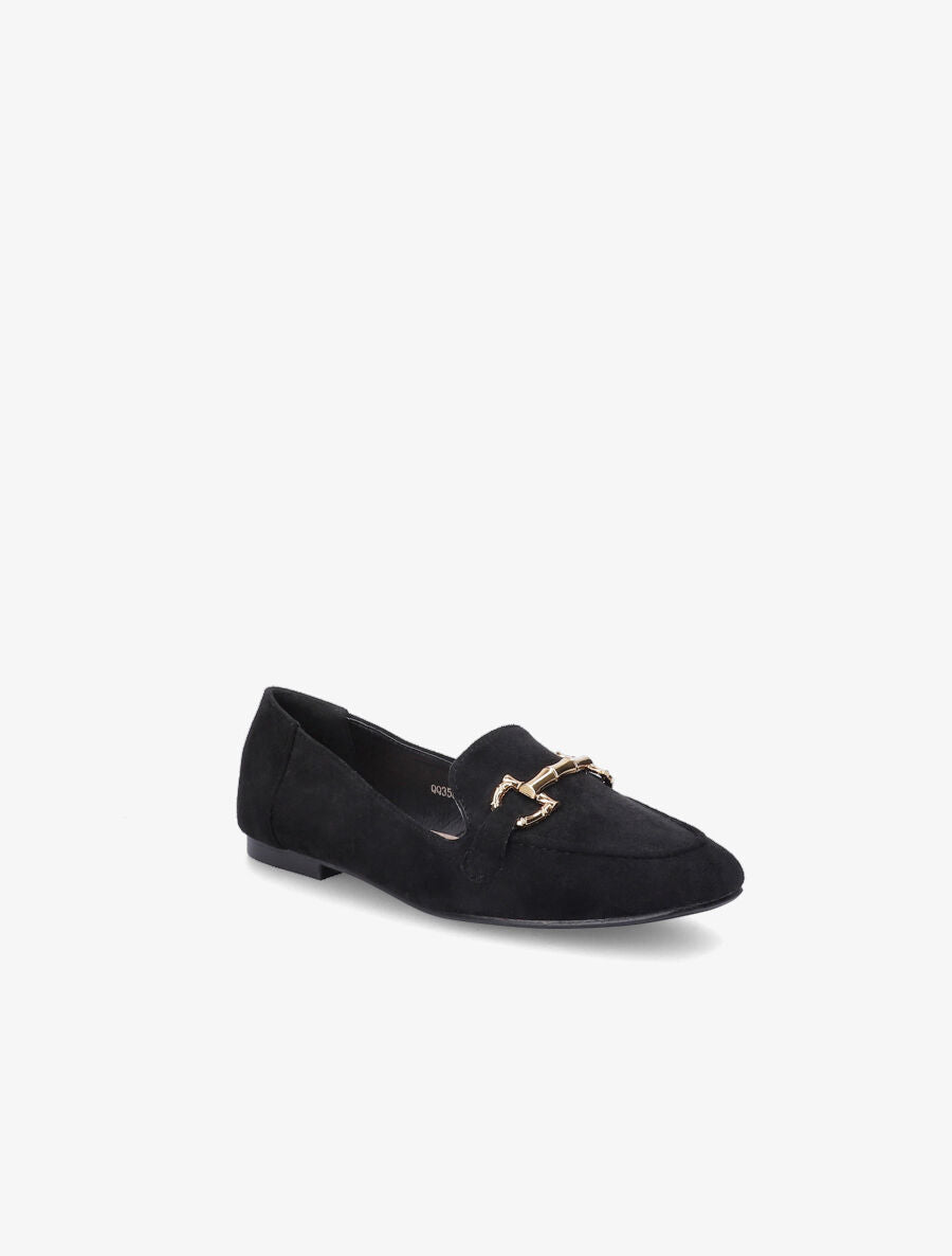 Mocassins à boucle en suédine - Noir - 2