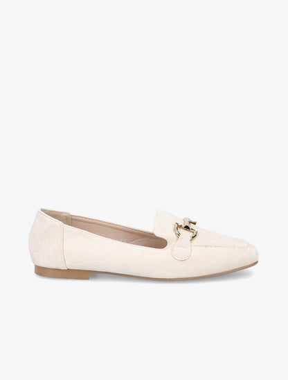 Mocassins à boucle en suédine - Beige - 5