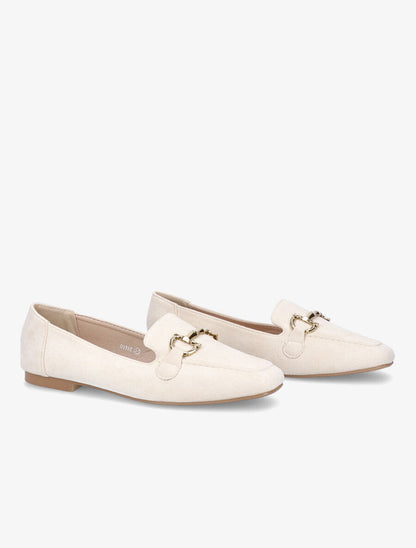 Mocassins à boucle en suédine - Beige - 4
