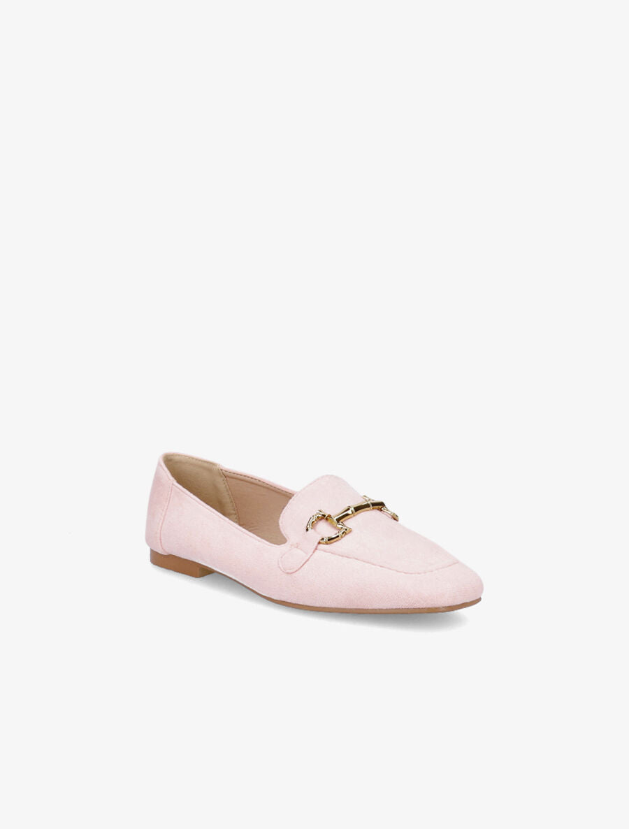 Mocassins à boucle en suédine - Rose - 2