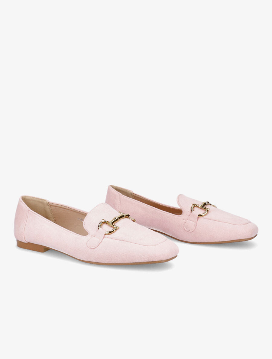 Mocassins à boucle en suédine - Rose - 4