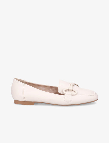 Mocassins à boucle en simili - Beige - 5