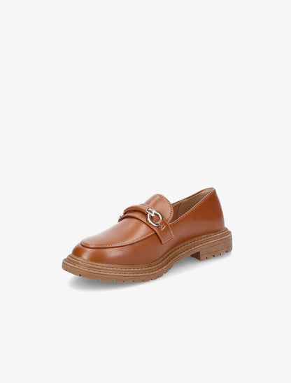 Mocassins à semelle crantée et boucle en simili - Camel - 3