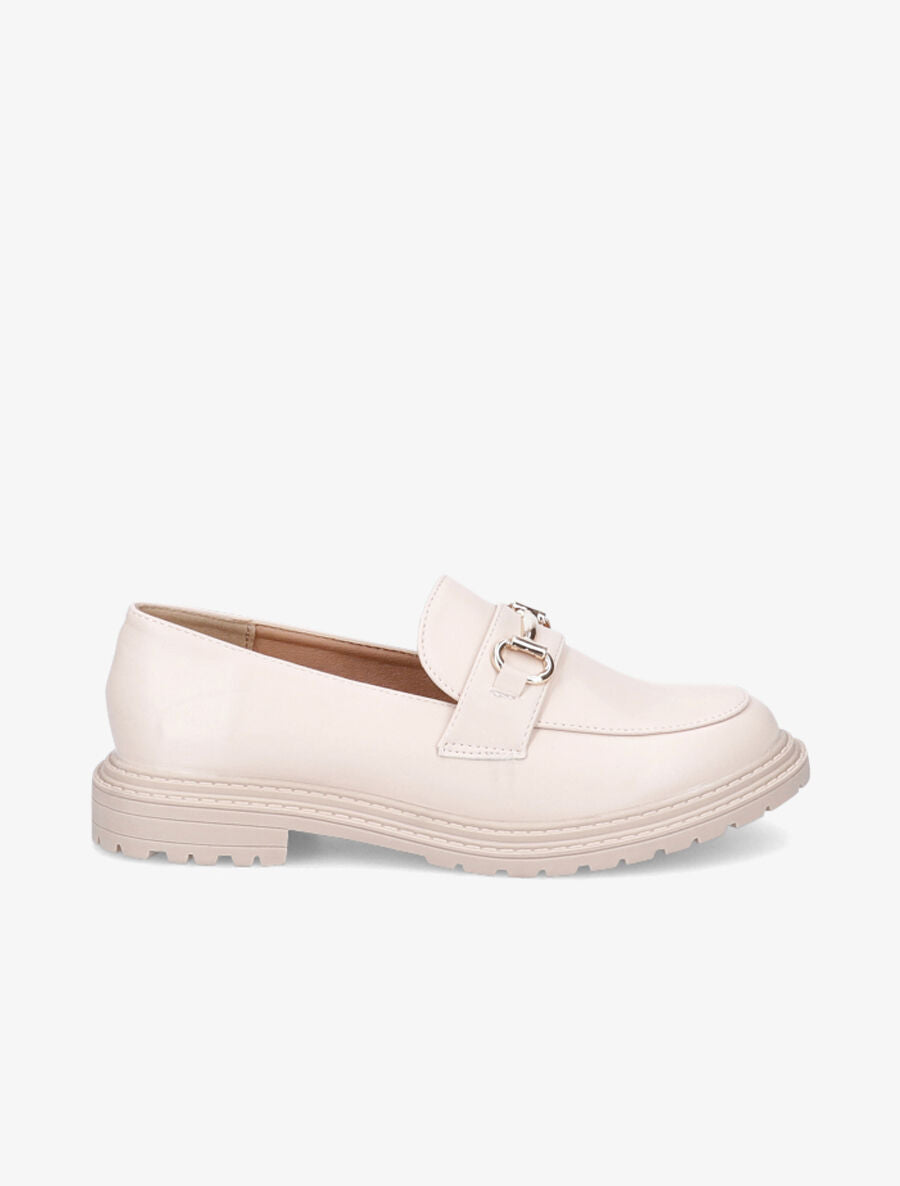 Mocassins en simili et boucle - Beige - 5