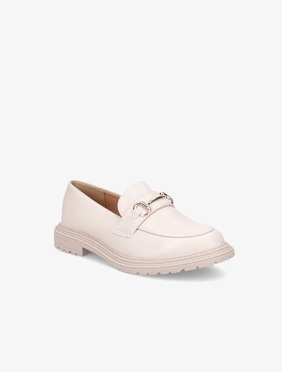 Mocassins en simili et boucle - Beige - 2