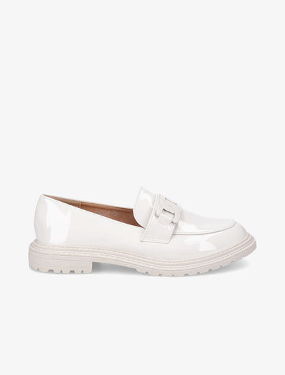 Mocassins vernis et boucle - Crème - 1