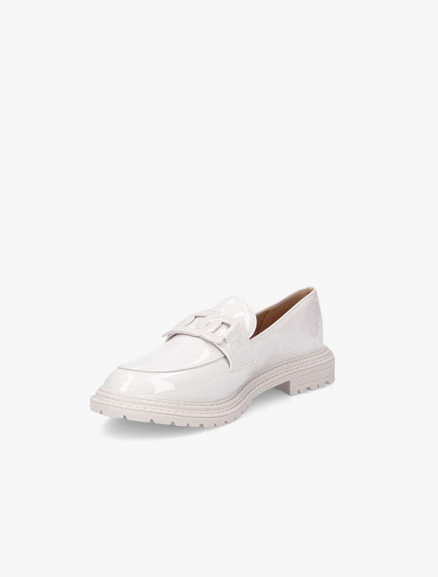 Mocassins vernis et boucle - Crème - 3