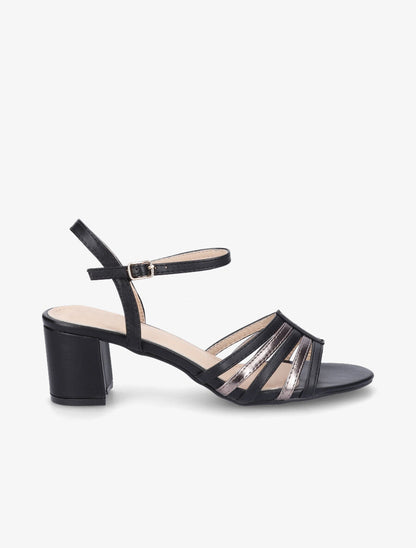 Sandales en simili à multi brides - Noir - 5