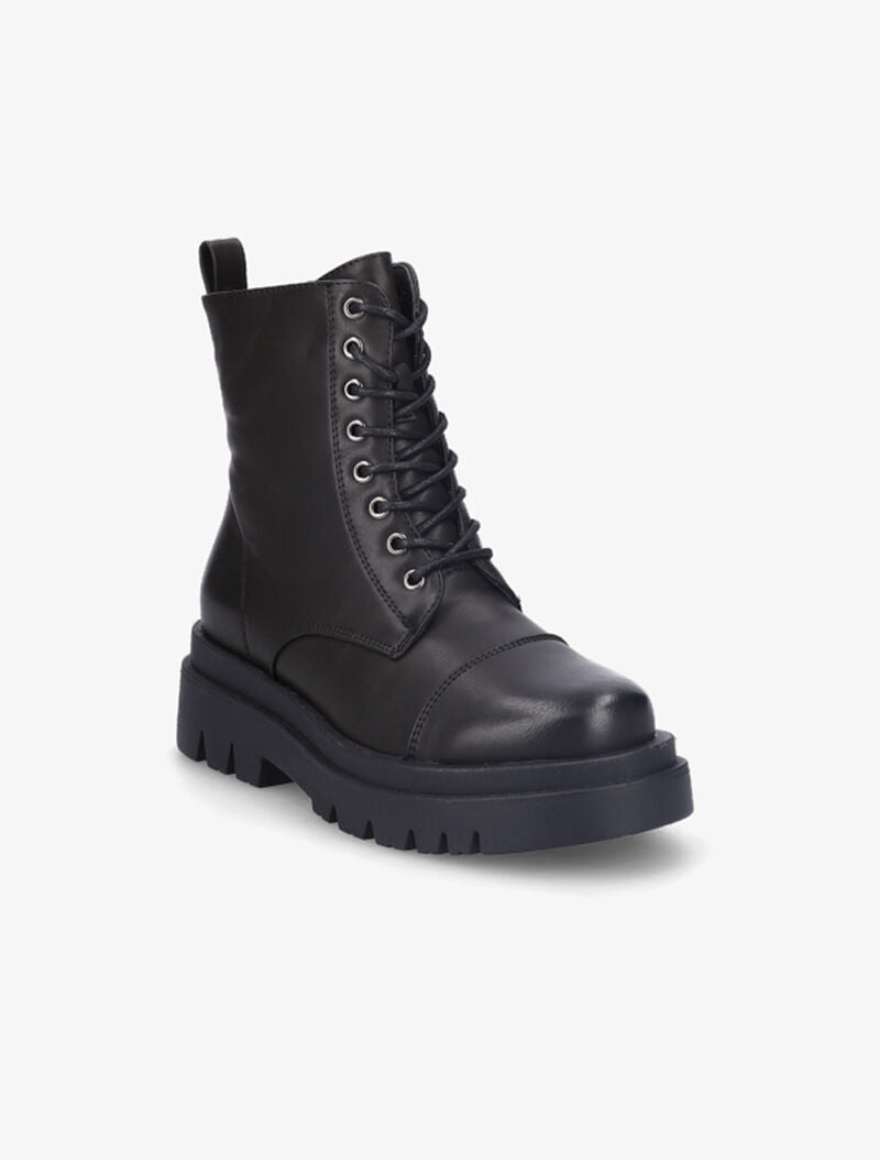 Bottines à lacets et semelles crantées - Noir - 2