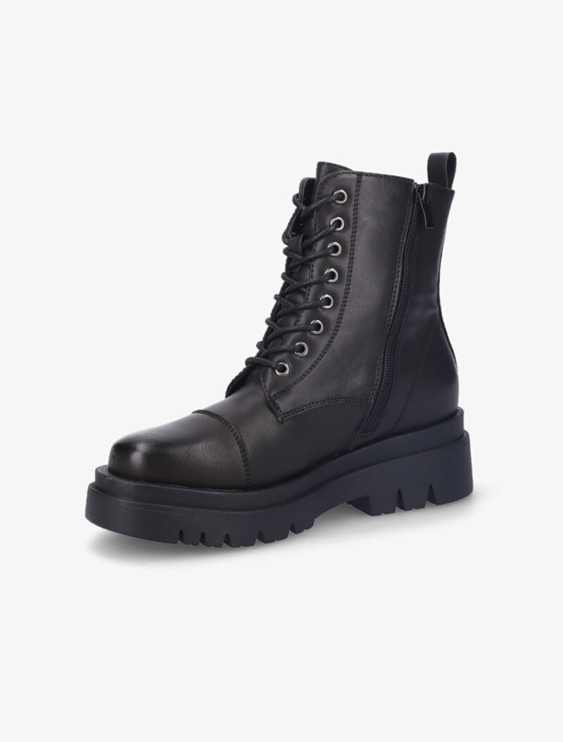Bottines à lacets et semelles crantées - Noir - 3