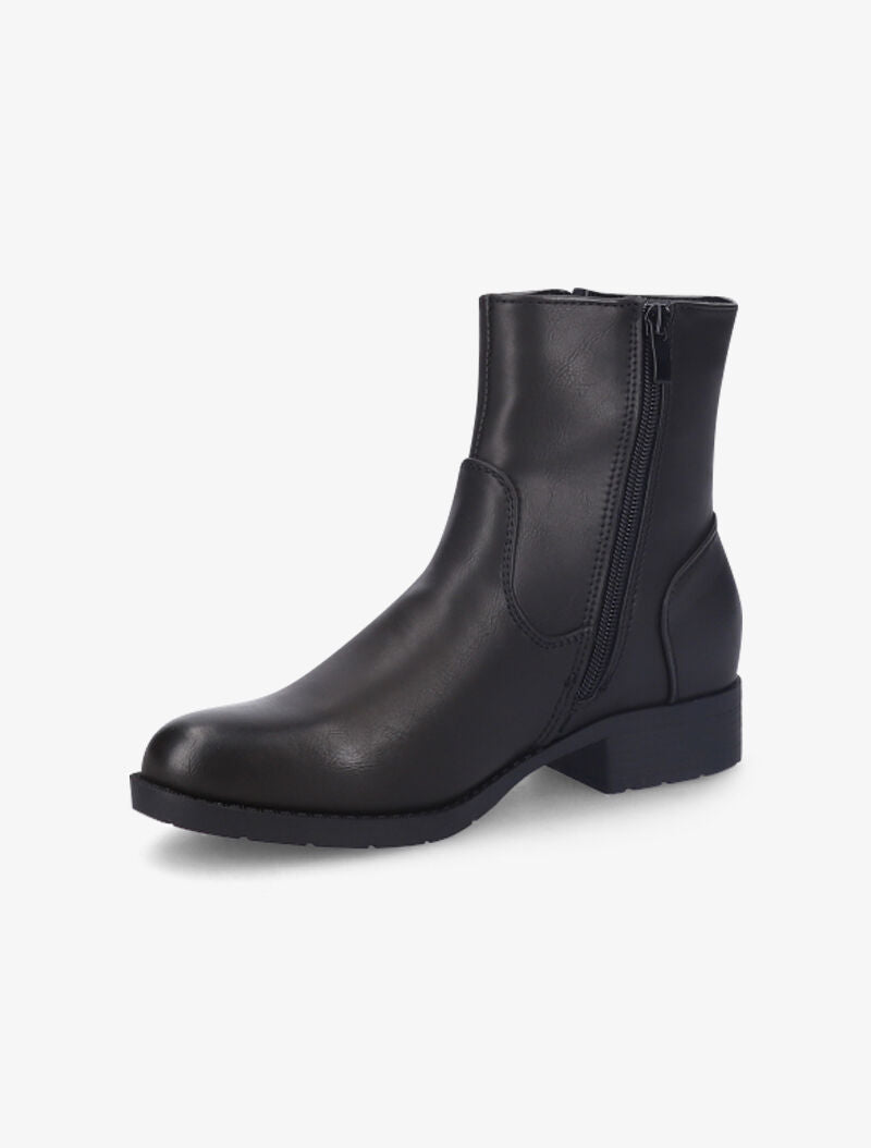 Bottines en simili à boucle carrée - Noir - 3