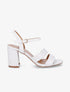 Sandales à talon et double brides en simili - Blanc - 1