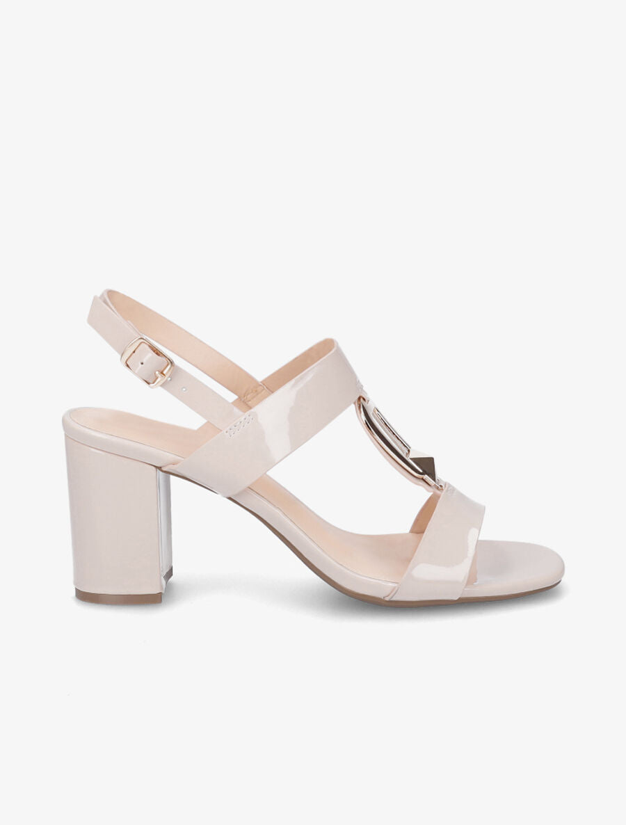 Sandales vernies à talon - Beige - 1
