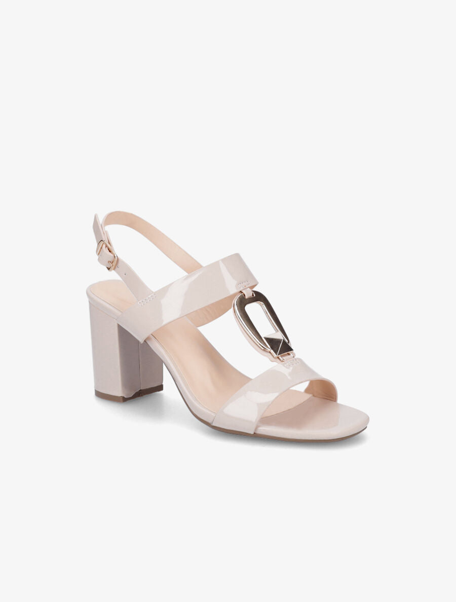 Sandales vernies à talon - Beige - 2