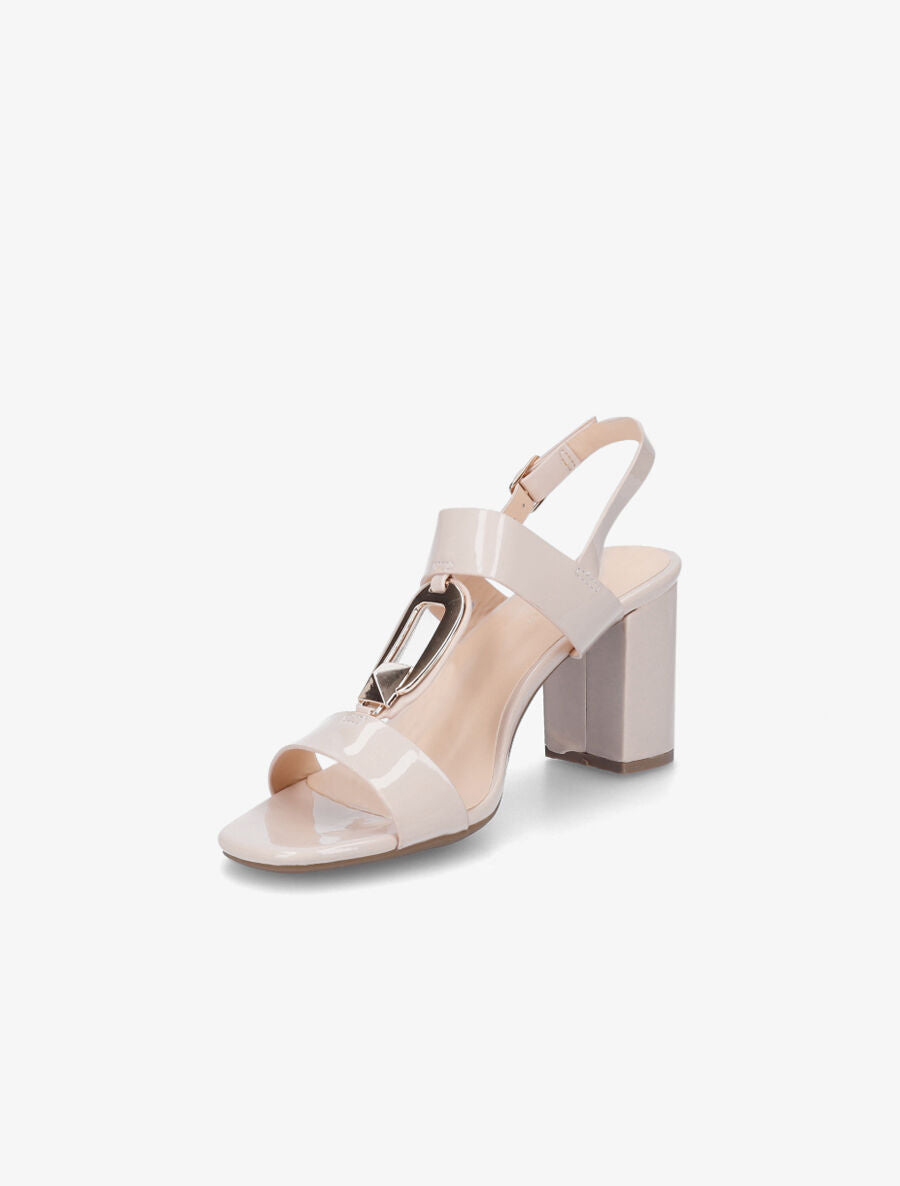 Sandales vernies à talon - Beige - 3