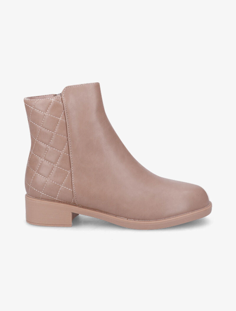 Bottines plates à contrefort matelassé - Rose - 2