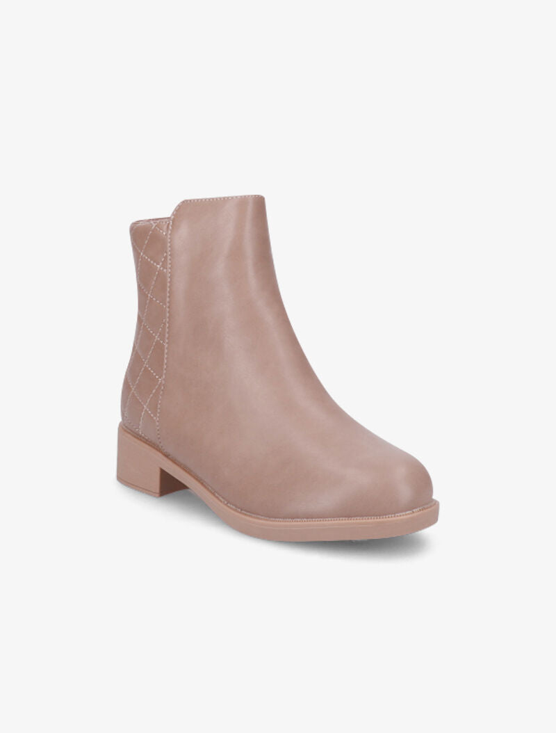 Bottines plates à contrefort matelassé - Rose - 3