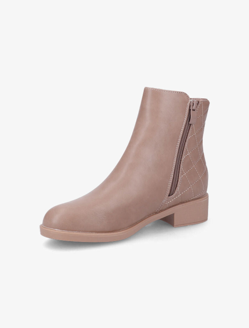 Bottines plates à contrefort matelassé - Rose - 4