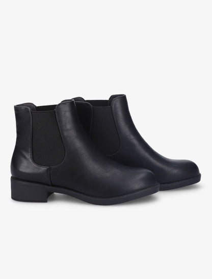 Chelsea boots unicolore à ganses élastiquées - Noir - 1