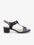Sandales mi-hautes bride python - Noir - 5