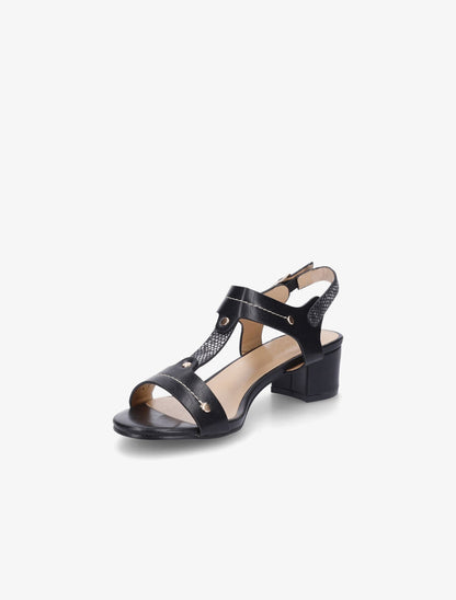 Sandales mi-hautes bride python - Noir - 3