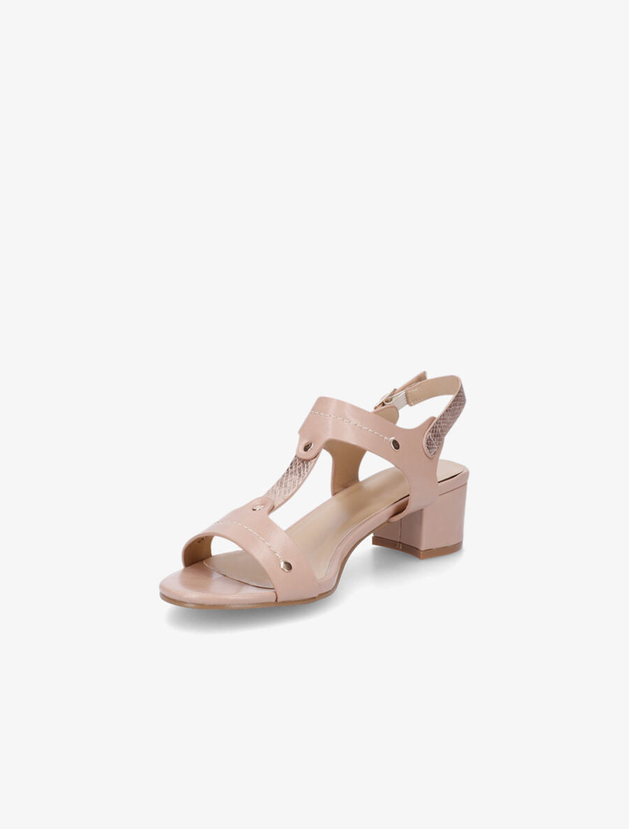 Sandales mi-hautes bride python - Rose - 3