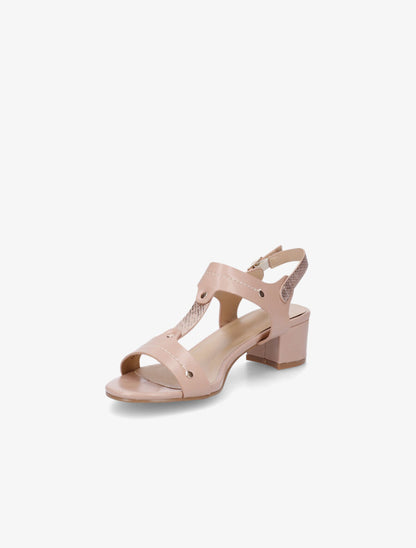 Sandales mi-hautes bride python - Rose - 3