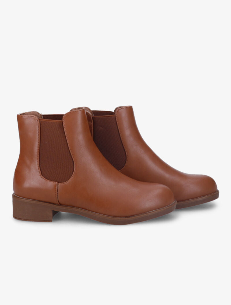 Chelsea boots unicolore à ganses élastiquées - Camel - 5