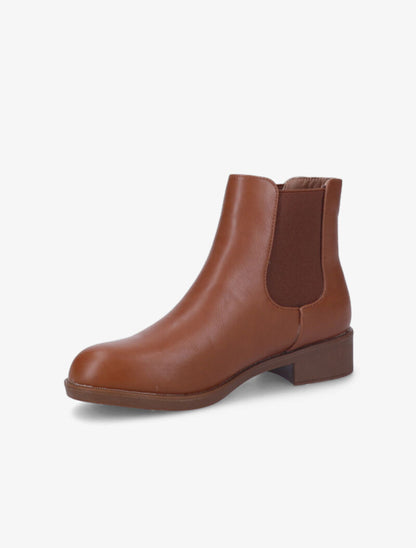 Chelsea boots unicolore à ganses élastiquées - Camel - 4