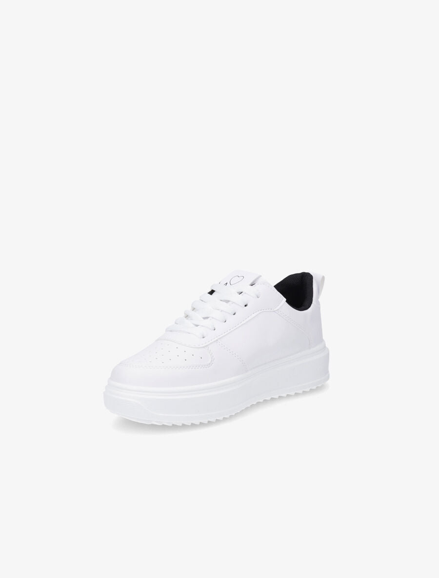 Sneakers en simili à motif coeur - Noir - 3